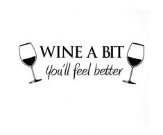 Adhesivo Cita Pared Vinilo WINE A BIT KITCHEN Por Cols RU - 1