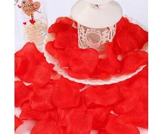 CHSYOO 1000 x Hojas Artificiales Rosas Flores Confeti, Decoración Accesorios para Bodas Fiesta Cumpleaños San Valentín, Rojo