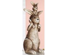 dekojohnson Figura Decorativa de Conejo de Pascua, Resistente a la Intemperie, decoración de jardín, decoración de Pascua, Color marrón, Sentado, 45 cm