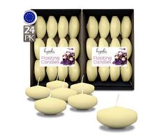 Hyoola Premium Ivory Velas flotantes, 7,6 cm – 8 Horas – 24 Unidades – Fabricado en Europa