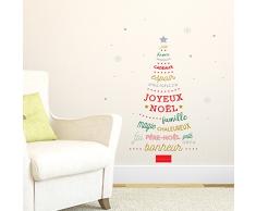 Wallflexi Navidad Decoraciones Pegatinas de Pared francés Cita árbol de Navidad Adhesivos de Pared murales Sala de Estar los niños guardería Escuela Restaurante Cafe Hotel casa Oficina decoración