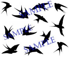 (60 x 48 cm) de vinilo adhesivo decorativo para pared con forro de pájaros con diferentes de silueta de variedad de formas y Poses/lámina de decoración de Home de Vinilo/DIY de tela + adhesivo de vinilo al azar incluye caja de regalo