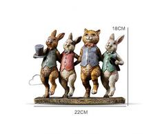 Tarjeta Amor Dibujos Animados Conejo Resina Mini Estatua Muebles para el hogar cumpleaños niños Pascua y celebración Trompeta