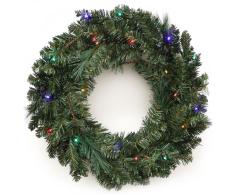 WeRChristmas - Corona de Navidad con iluminación (60 cm, 20 Bombillas LED Multicolor)