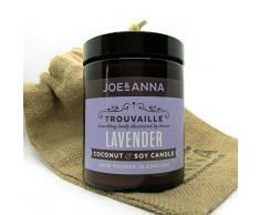 Joe and Anna Marketplace - Vela en Tarro de Cera de Coco y Soja (180 ml), Aroma a Lavanda