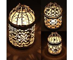 dragonaur envejecido estilo marroquí para colgar hueca vela soporte farol decoración de boda, hierro, Style A, Medium