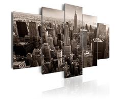 murando - Cuadro en Lienzo 200x100 - Impresión de 5 Piezas Material Tejido no Tejido Impresión Artística Imagen Gráfica Decoracion de Pared New York City Ciudad NY d-B-0065-b-m