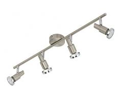 Briloner Leuchten 2991-042B - Barra de focos de interior, 3W, GU10, 4 fuentes de luz