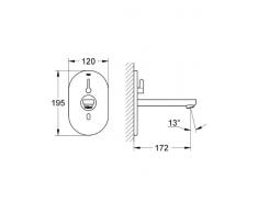 Grohe 36315000 Mezclador de Lavabo Electrónico con Limitador Ajustable de Temperatura, Cromo (Chrome), 170 mm