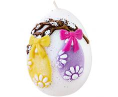 holzalbum Álbum de Madera, Huevo de Pascua, Vela de Pascua, 7 x 9 cm de diámetro, Huevos de Pascua, de Cera, Hecho a Mano