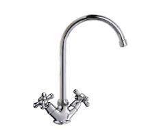 Clever Grifo de cocina bimando repisa, color cromado