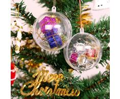 himaly 20 pcs 10cm Bolas de Navidad Transparente de Plástico Acrílico Rellenable 100mm Bolas Navidad Plástico Transparente para Llenado de Decoraciones de Árboles de Navidad Bodas Bautismo