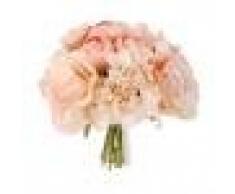 Ramo de Flor Rosa Hortensia Artificial para Novia Boda Nupcial -Champán