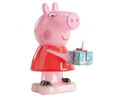 dekora 346089 Vela de CumpleaÃ±os de Peppa Pig con Un Regalo, Cera, Multicolor, 3x3x8 cm