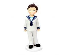 Elegante Figura de Resina para Tartas de Comunión"Niño Marinero". Recuerdos. Decoración. Regalos Originales. Detalles de Bodas, Comuniones, Bautizos, Cumpleaños.CC