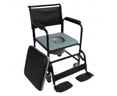 Silla Wc/inodoro Con Ruedas Con Tapa, Respaldo, (Mobiclinic)