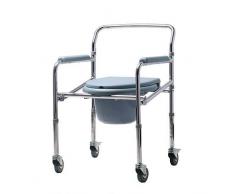Silla Con Wc/inodoro De Acero Cromado, Plegable, Con (Mobiclinic)