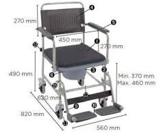 INVACARE,S.A. Silla De Ruedas Wc Con Inodoro 2 Ruedas Con Freno Cascata De Invacare.