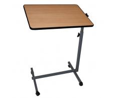 Mesa Auxiliar Con Ruedas Para Cama Y Sofá Color Madera