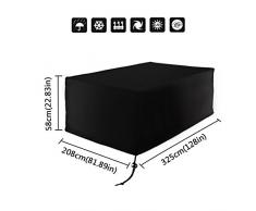 Xiliy Resistente al agua Protectora 210D Poliéster Oxford Rectangular Funda para Mesa sillas Muebles de Jardín(325×208×58cm)