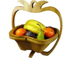 paradieseinkauf - Cesta Decorativa para Verduras (Madera de bambú, Plegable), diseño de Manzana