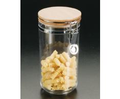 Metaltex 187104 - Bote Cocina acrÃlico Redondo, Tapa bambú, 1 litro