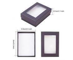 NBEADS Caja de Ventana de Papel, Caja de Exhibición de Cartón de Joyería de 24 Pieza para Pendiente Collar Pulsera Embalaje de Regalo, 9x6.5x2.8 cm