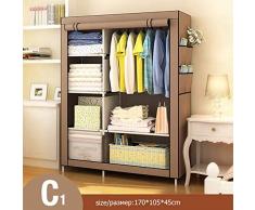 MRZHW Moda Dormitorio Armario No Tejido Multiuso A Prueba de Polvo Armario Plegable Ropa Gabinete de Almacenamiento Hogar- C1