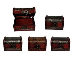 Lote de 20 Baúles de Madera Clásicos Efecto Envejecido Complementos. Detalles de Bodas y Eventos.