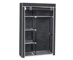 GSSSLT - Organizador portátil de Almacenamiento de clóset de 64 Pulgadas con estantes de Color Gris, Barra para Colgar Ropa y 6 estantes de Almacenamiento