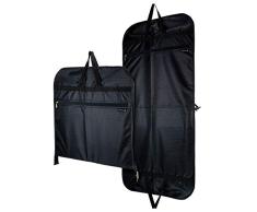 Hangerworld Funda 110cm Porta Trajes de Viaje Negro con Asas y Cremallera