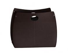 Gavemo PRVA40CC0001 VANDA: Revistero en cuero color Marrón Oscuro, para diarios y revistas, para cuarto de baño, oficina, recibidor, Made in Italy by Limac Design.