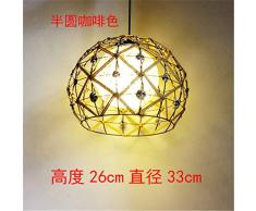 Lx.AZ.Kx E27 Moderno Vintage Industrial Lámparas de araña Restaurante Dormitorio Sala de estar Colgante de luz Luz Iluminación colgantes modernos creativos Rattan Rattan Simple Cafe Restaurant Pasillo Hand-Woven Nido de Pájaro