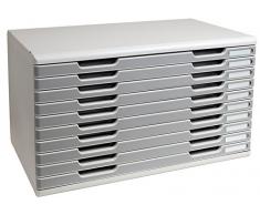 Exacompta A3+ - Modulo con 10 cajones, color gris