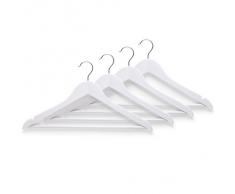 Zeller 17141 - Juego de perchas (4 unidades, 43,5 cm), color blanco