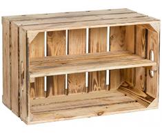 nuevo establo Caja de fruta caja, Cajón de manzana, Caja de vino de la Región De Altes Land Natural 54x35x30 cm - flameado con suplemento "verticalmente"