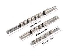 3 unids Organizador Socket Acero Inoxidable 8 Posiciones Bandeja de Rack Soporte de Almacenamiento en Rack Soporte de Herramientas Estante