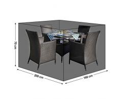 SONGMICS Funda Protectora para Muebles de jardín, 200 x 160 x 70 cm, para Mesas y Sillas de Patio, Cubierta Protectora Exterior, Impermeable, Rectangular, Verde GFC91L
