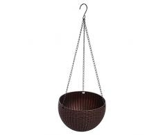 Cesta para colgar tejida hecha a mano Canasta de almacenamiento de mimbre natural, Paja y Sauce Canasta de flores Macetero de ratán rústico Colgante de la cesta de pared Contenedor de jarrones