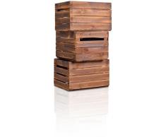chiccie la caja de madera vintage look – , distintos tamaños – gefla MMT oscuro – Fruta (Deko Caja