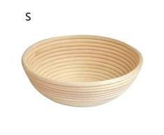 Hearthrousy Pan de Ratán Banner Canasta de Pan para Pan Masa de Ratán Natural Masa de Fermentación del Molde Cesta Redonda de Prueba Tazón Hecho A Mano para Hornear Pan
