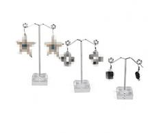 Soporte de 3 x Namgiy para exhibición de joyas, soporte para pendientes, pendientes, pendientes, colgadores, soporte organizador para collares, pulseras, anillos 3CM*3CM*13CM/11CM/9CM negro