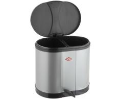 Wesco 170611-11 - Papelera para reciclaje (2 compartimentos de 15 litros), color plateado