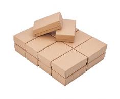 NBEADS Caja, 18 Unidades de 5 X 8 cm Rectangular de Cartón de Madera de Borrego con Caja de Regalo para Joyas, Pulseras, Collares, Manualidades, Cumpleaños, Navidad, Festival, Almacenamiento