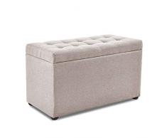 LOVE-CUSHION Taburete De Pie De Almacenamiento De Tela Multifuncional,Reposapiés Puff Baúl Cuadrado Taburete de Almacenamiento Tapizado en Esponja con Patas D-60 * 30 * 35cm