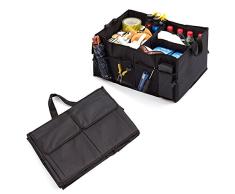 Amaoma Plegable Caja de Almacenamiento de Coche, Caja Plegable Multiusos Organizador Maletero Organizador Coche para Automóvil, SUV, Minivan, Camión, Viajes Camping 56 x 40 x 26cm (Negro)