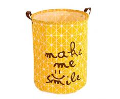 Dooxi Plegable Cestos para la Colada Cilíndrico de Gran Tamaño para Almacenamiento Bolsa de la Juguetes para Niños Cesta de la Ropa