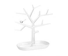 Koziol PI:P M - Soporte para Joyas con Forma de árbol, Color Blanco Transparente