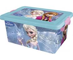 Disney Frozen - Contenedor 7 litros con tapa y cierres, caja organizadora (Stor 04384)