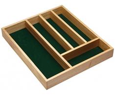Kitchen Craft KCCUTLERYWD - Organizador de cubiertos en madera (5 compartimentos, 36 x 31 x 5 cm)